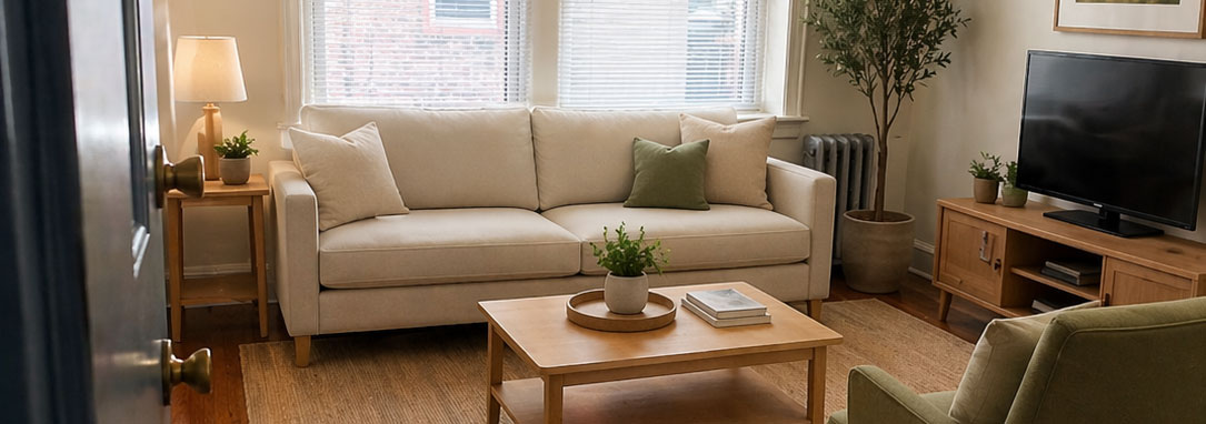 University Court apartment interior